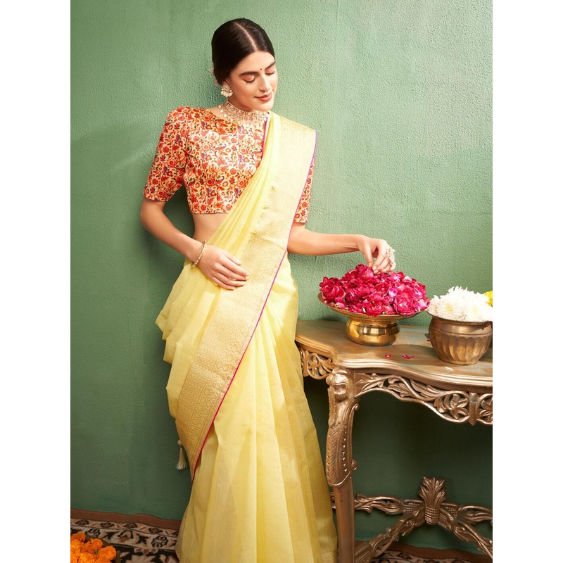 Sangria Zari Border Coimbatore Cotton Saree