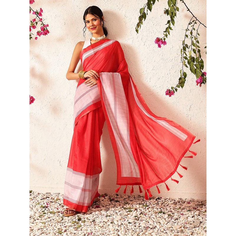 Silk Land Chanderi Cotton Digital Printed Ready to Wear Saree