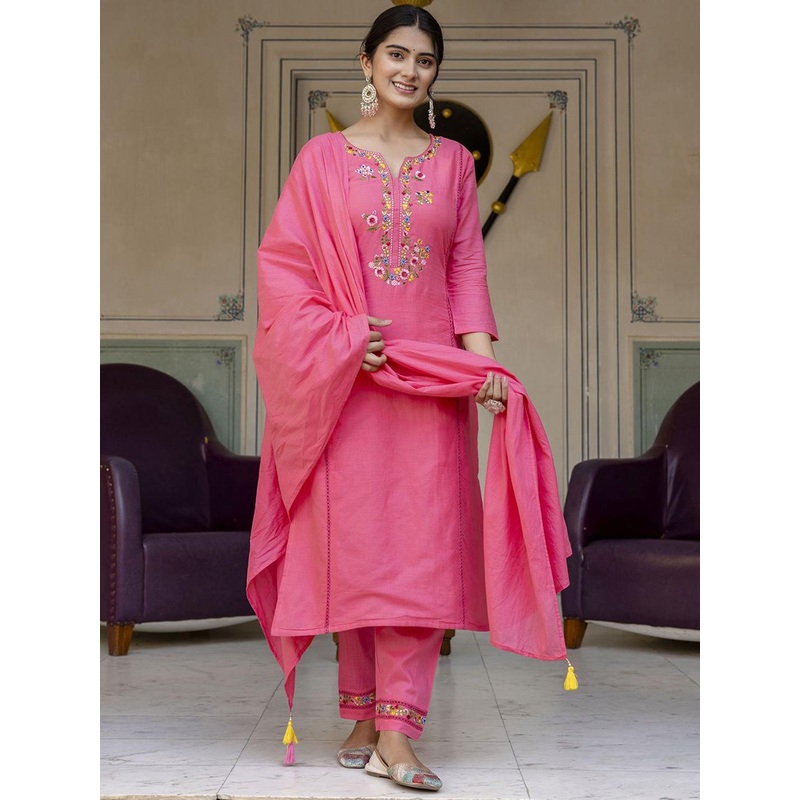 Women Floral Printed Kurta with Trousers & Dupatta