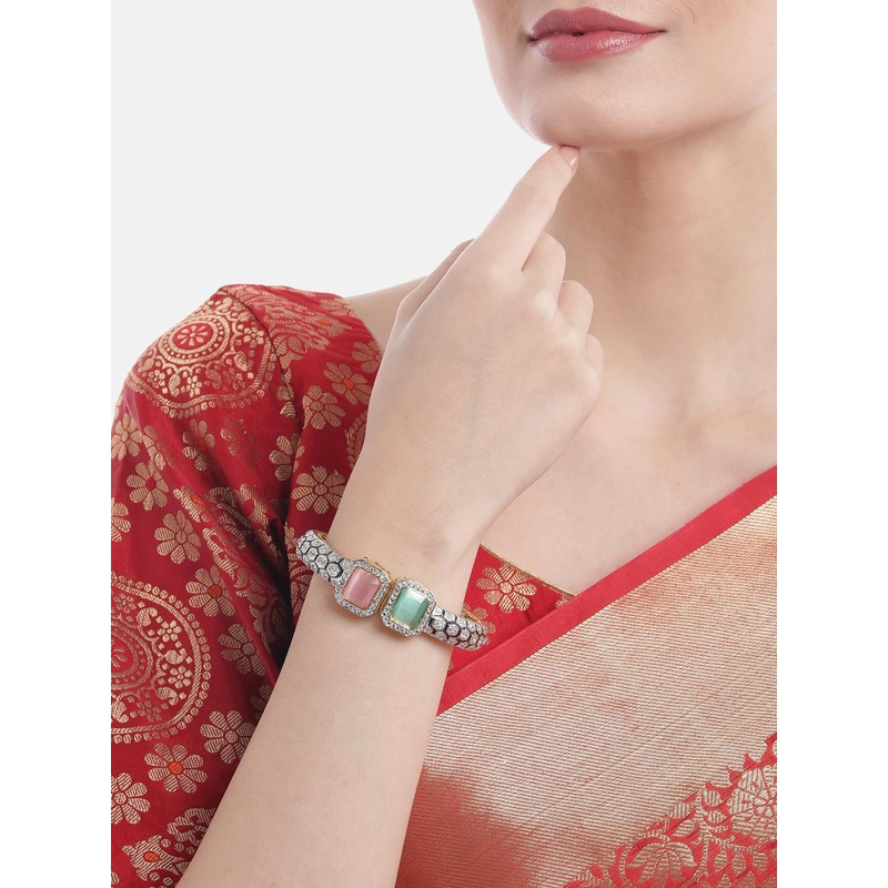 Anouk Gold-Plated American Diamond Bangle-Style Bracelet