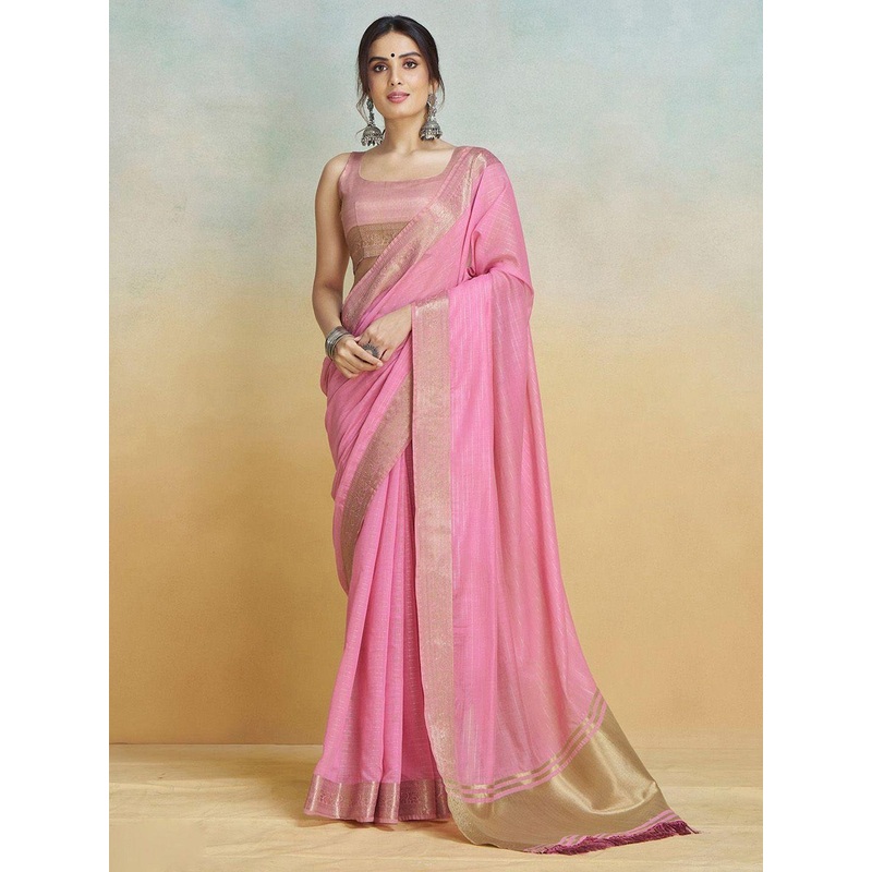 Anouk Rustic Checked Zari Uppada Saree