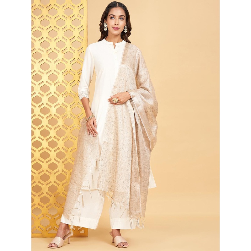 RANGMANCH BY PANTALOONS Tasselled Border Dupatta