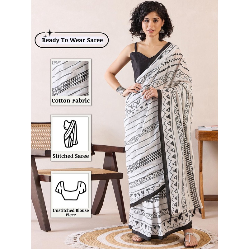 Anouk Rustic Bagh Ready to Wear Block Print Saree