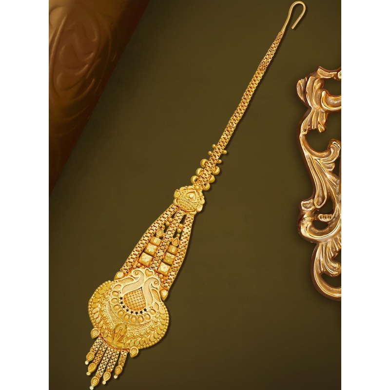 arch fashion Gold-Plated Maangtika Head Jewellery