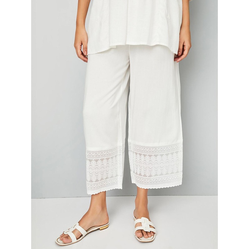 max Women Ethnic Embroidered Straight Palazzos