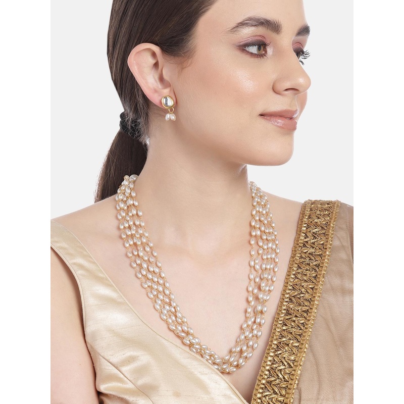 Anouk Gold-Plated Layered Pearl Jewellery Set