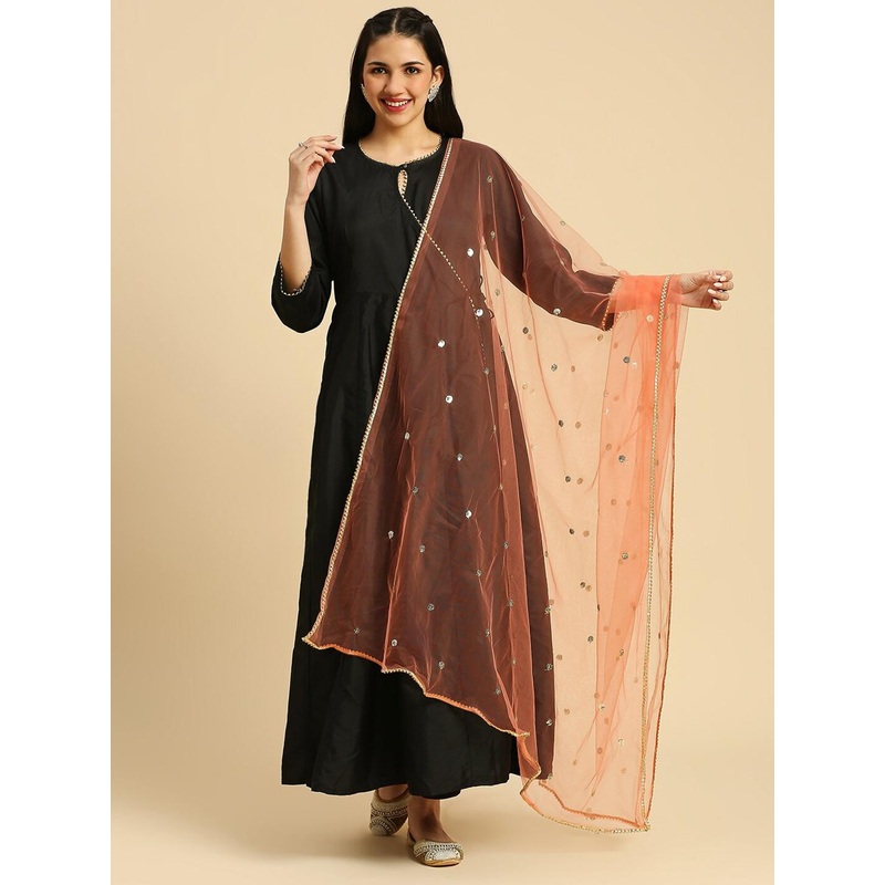 Dupatta Bazaar Embellished Sequinned Net Dupatta