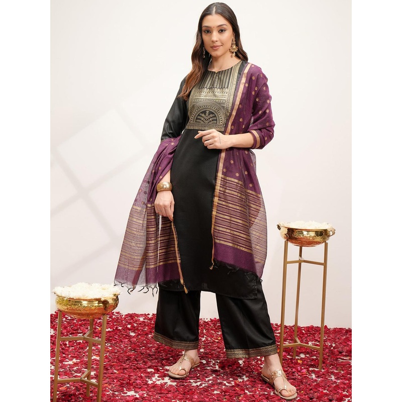 Vishudh Printed Regular Kurta with Palazzos & With Dupatta