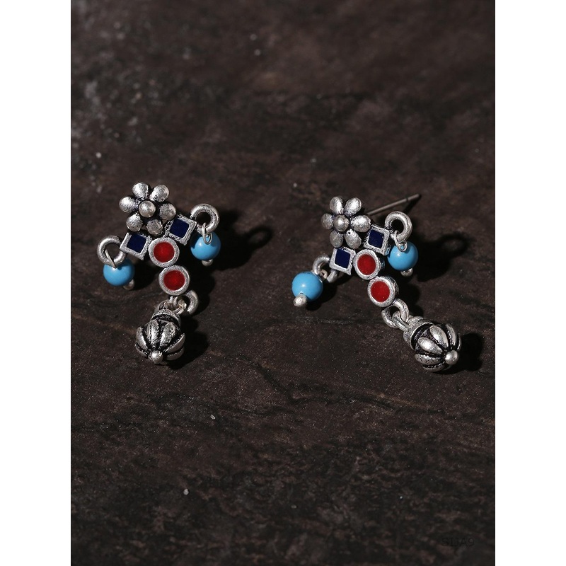 Voylla Multicoloured Contemporary Drop Earrings