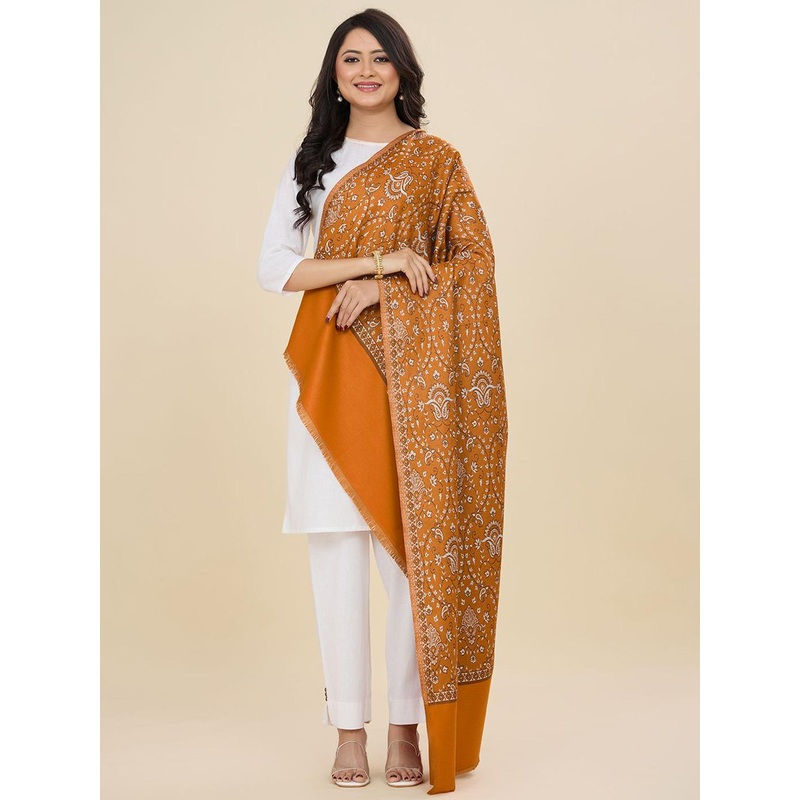 WEAVERS VILLA Women Floral Woven Design Winter Shawl