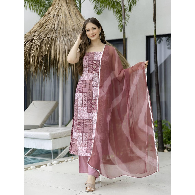 Anouk Rustic Women Ethnic Motifs Printed Regular Pure Cotton Kurta Set With Dupatta
