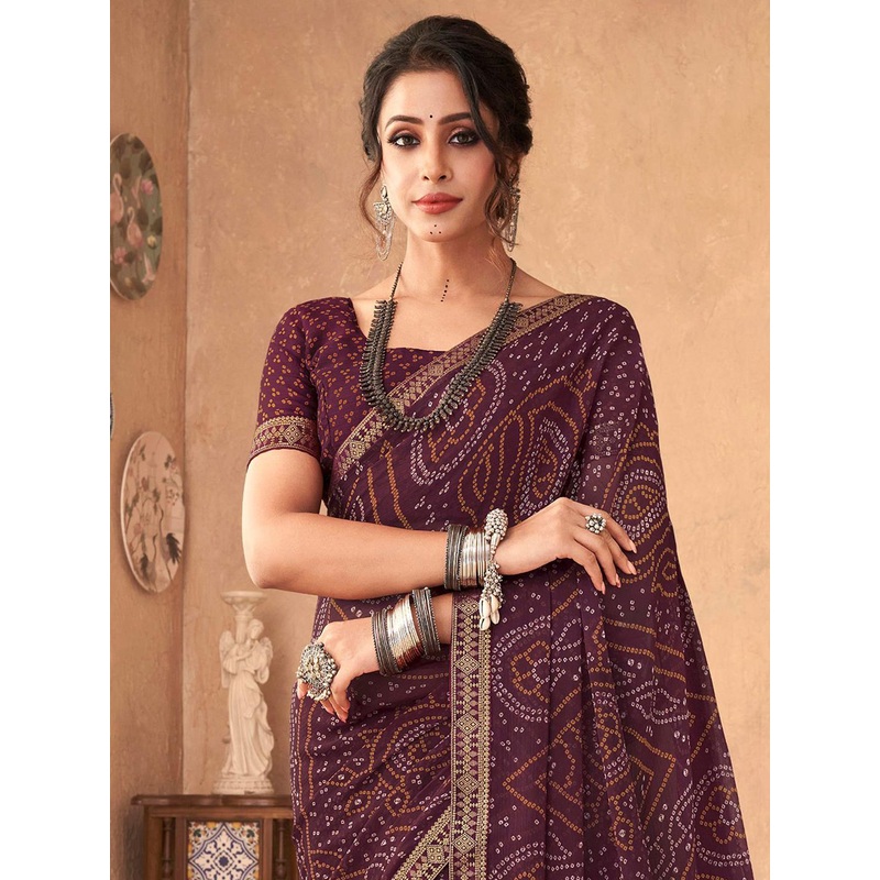 Anouk Rustic Zari Bandhani Saree