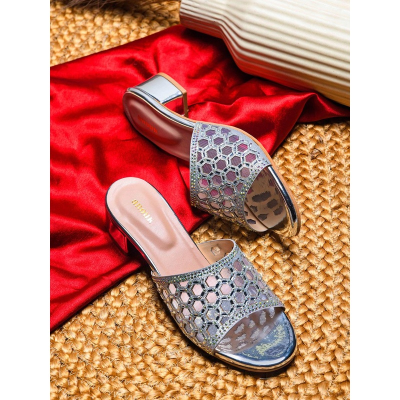 Anouk Women Embellished Ethnic Block Sandals