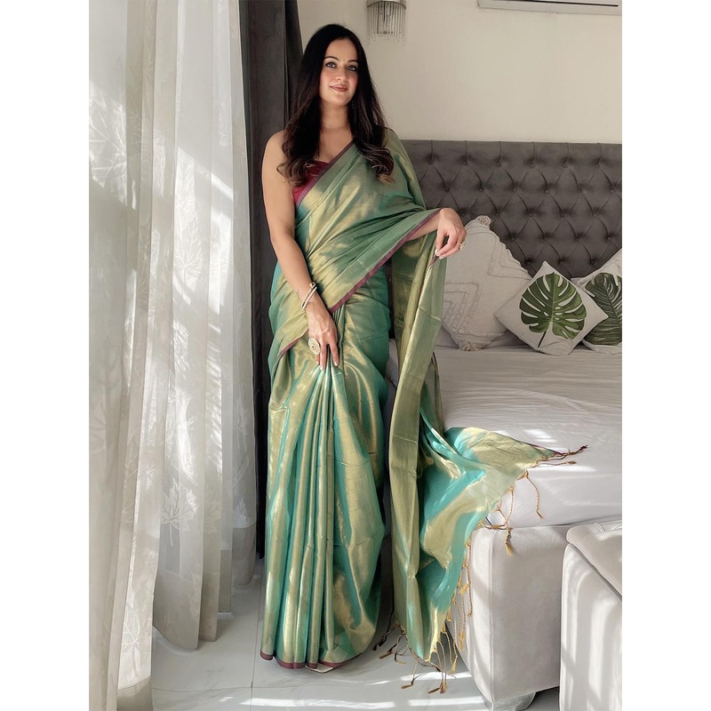 Anouk Women Woven Design Tissue Saree