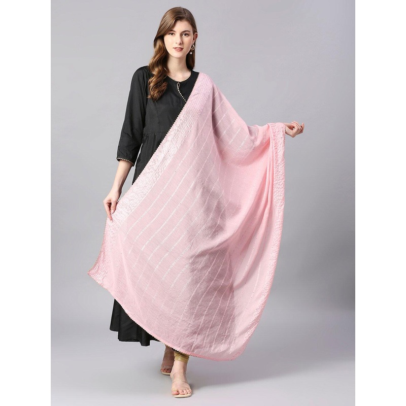 Dupatta Bazaar Embroidered Cotton Chanderi Dupatta