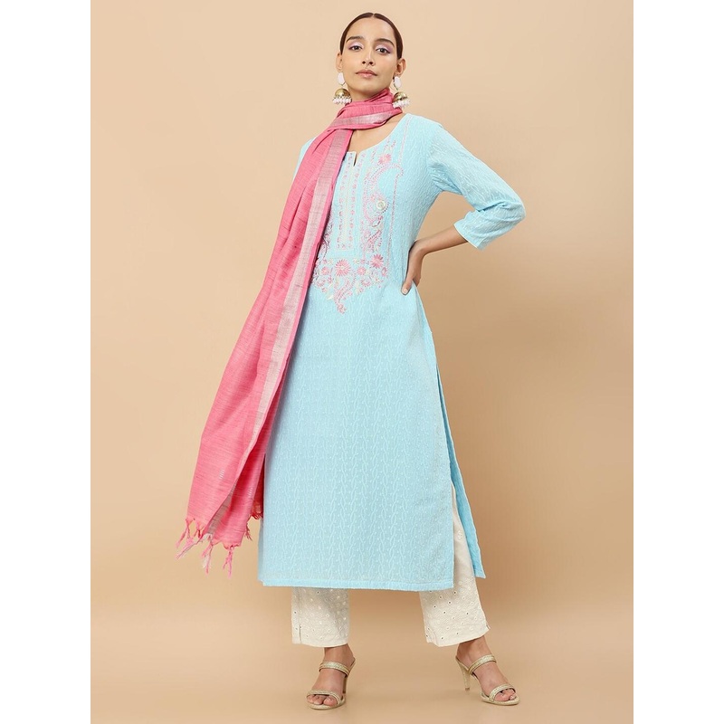 Soch Pink & Grey Dupatta