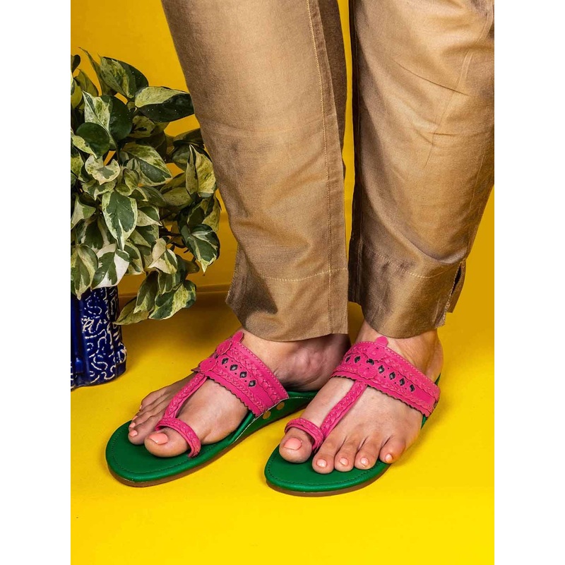 THE MADRAS TRUNK Women Braided Handcrafted Kolhapuri