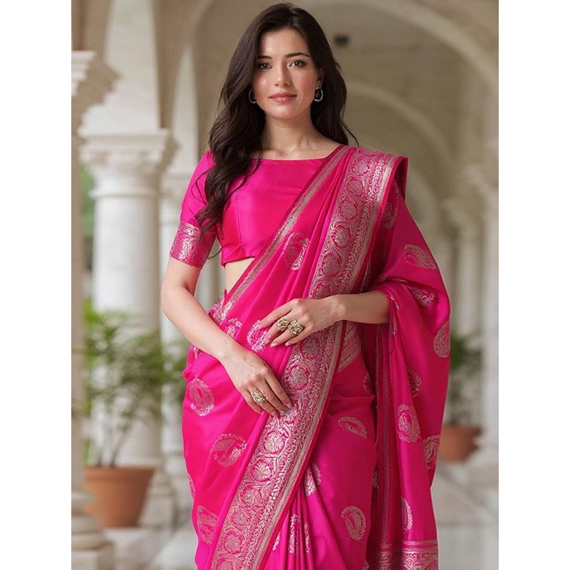 Anouk Rustic Woven Design Paisley Zari Banarasi Saree