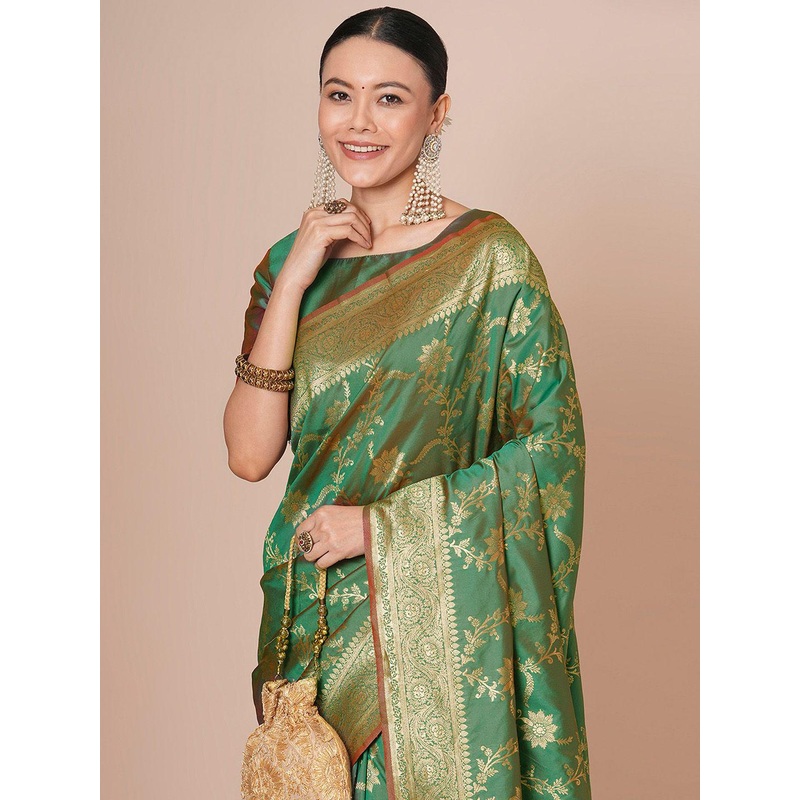 House of Pataudi Ethnic Motifs Woven Design Banarasi Saree