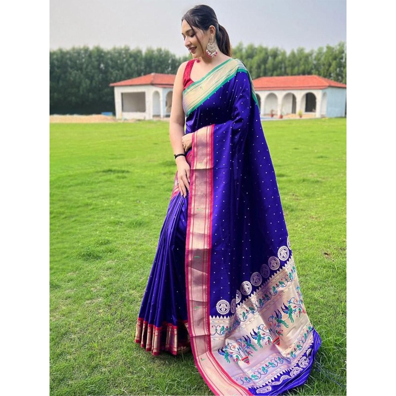 all about you Woven Design Zari Paithani Saree