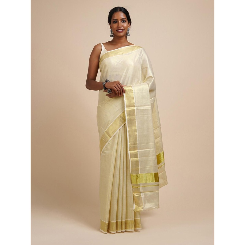 TEEJH Zari Cotton Kasavu Saree