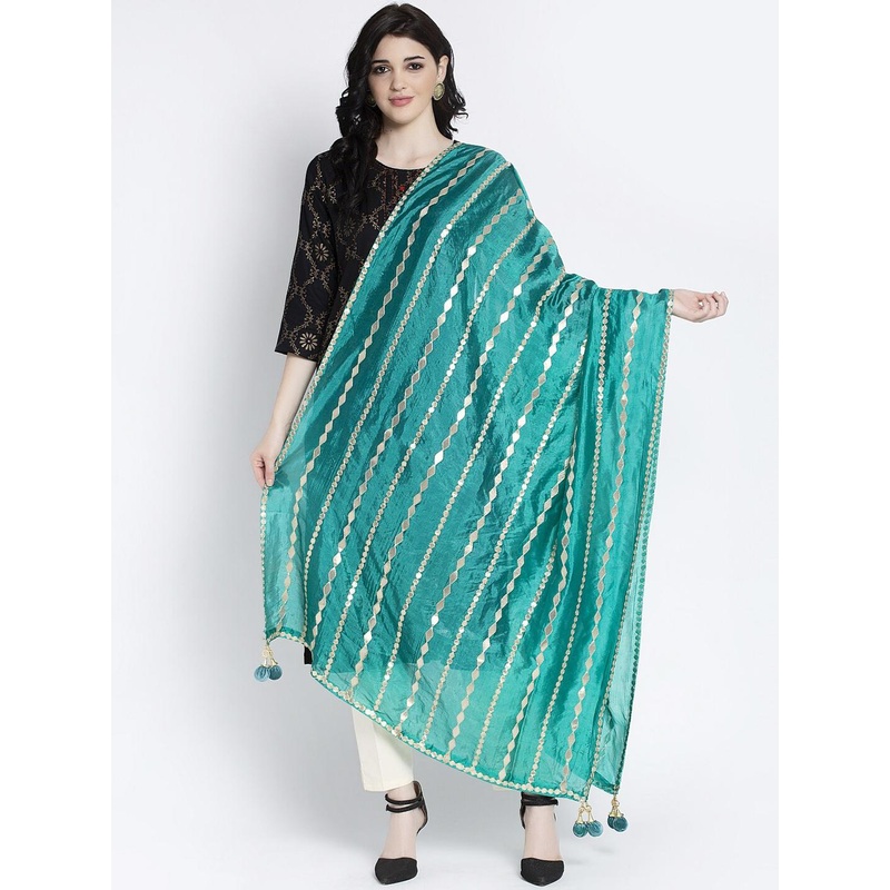 Clora Creation Women Sea Green Embroidered Dupatta