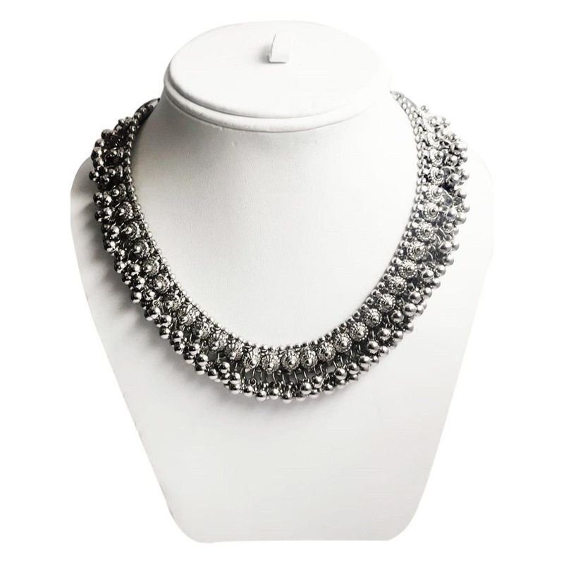 Sangria Oxidized Ghungroo Necklace