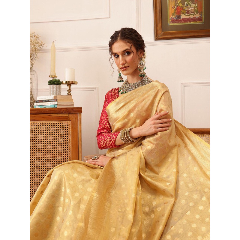 Silk Land Woven Design Zari Tissue Kanjeevaram Saree