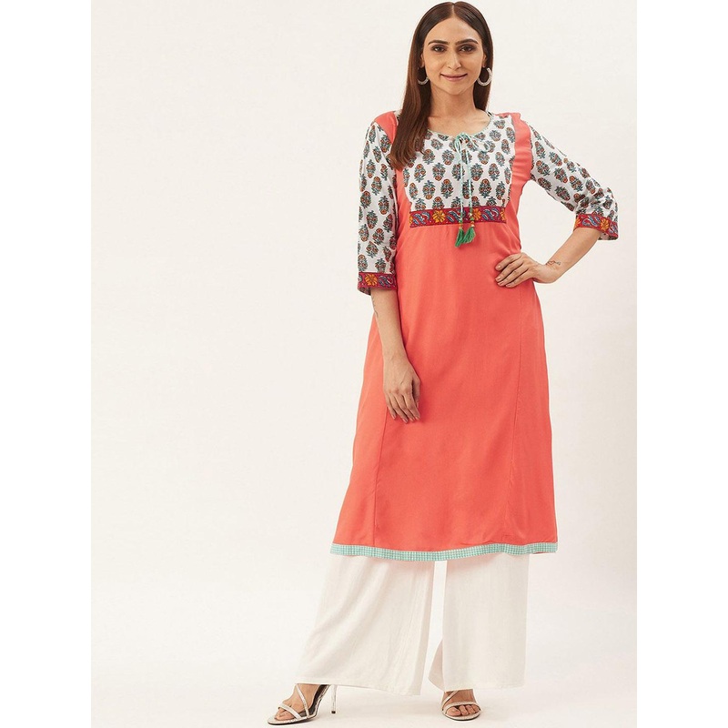 Anouk Women Floral Yoke Design Panelled Kurta with Palazzos