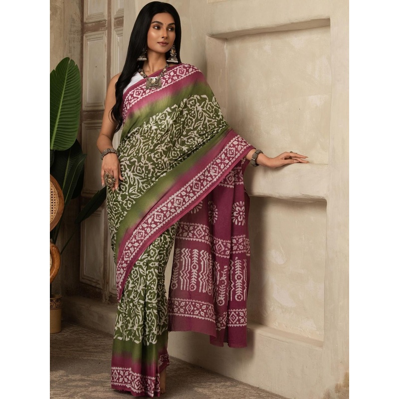 Batik Printed Cotton Saree
