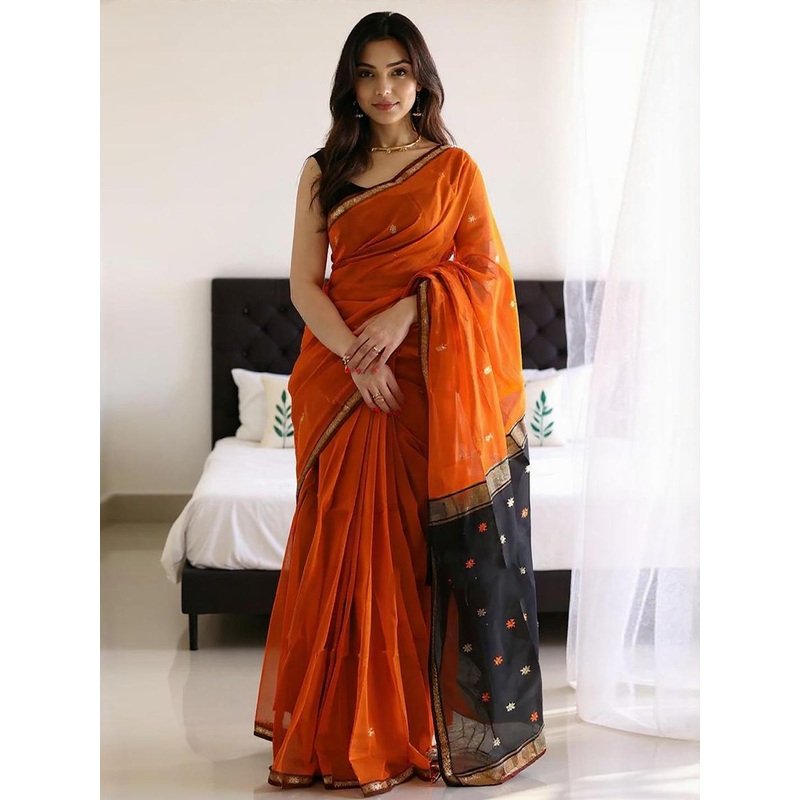 Anouk Rustic Woven Design Zari Banarasi Saree