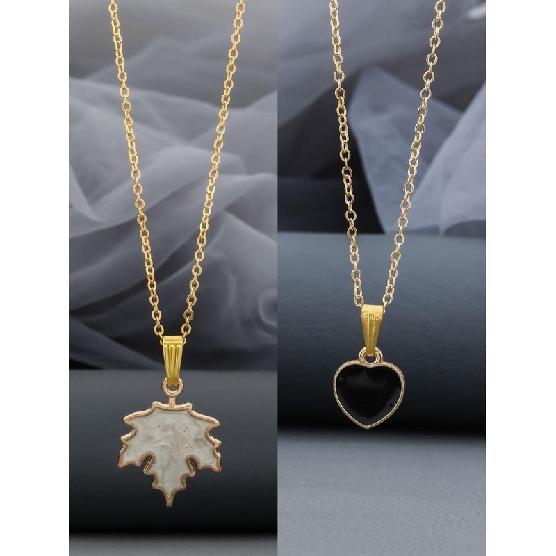 Birado Jewellery Set Of 2 Gold-Plated Stainless Steel Chain Necklace