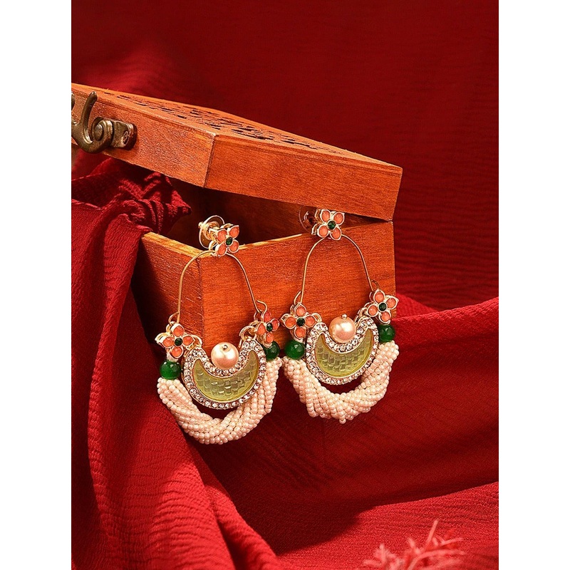 Zaveri Pearls Contemporary Hoop Earrings