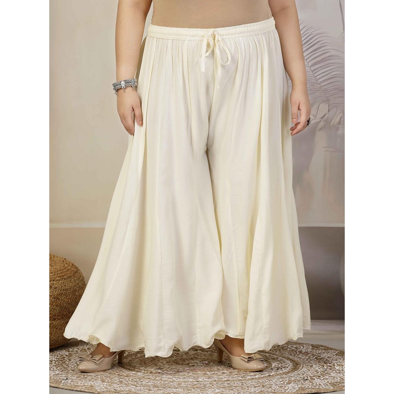 CLORA CREATION PLUS Plus Size Women Flared Ethnic Palazzos