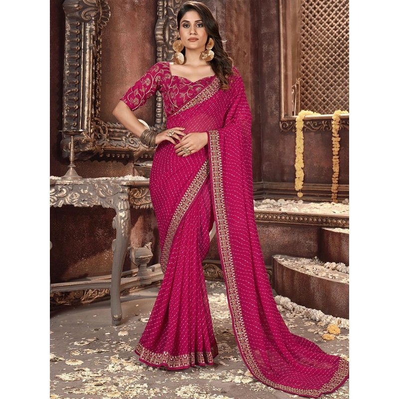 HERE&NOW Woven Design Zari Saree With Blouse Piece