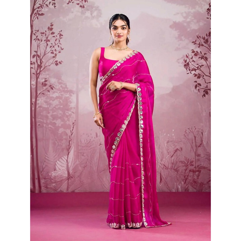 ODETTE Floral Embroidered Saree