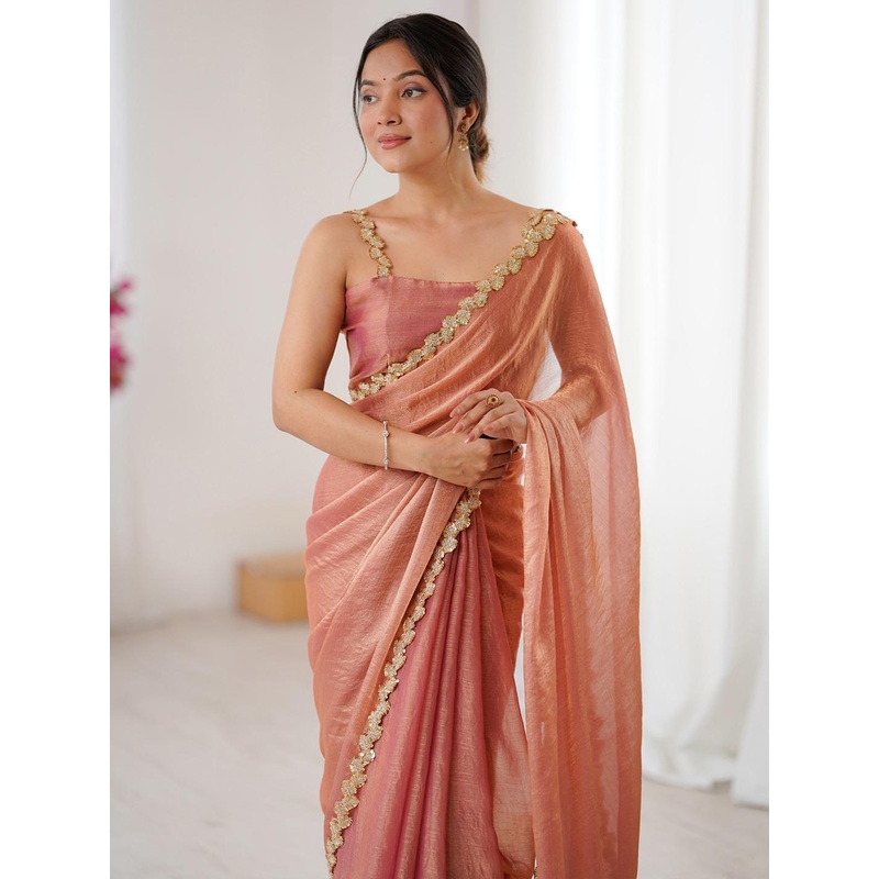 Anouk Embellished Sequinned Pure Chiffon Designer Saree