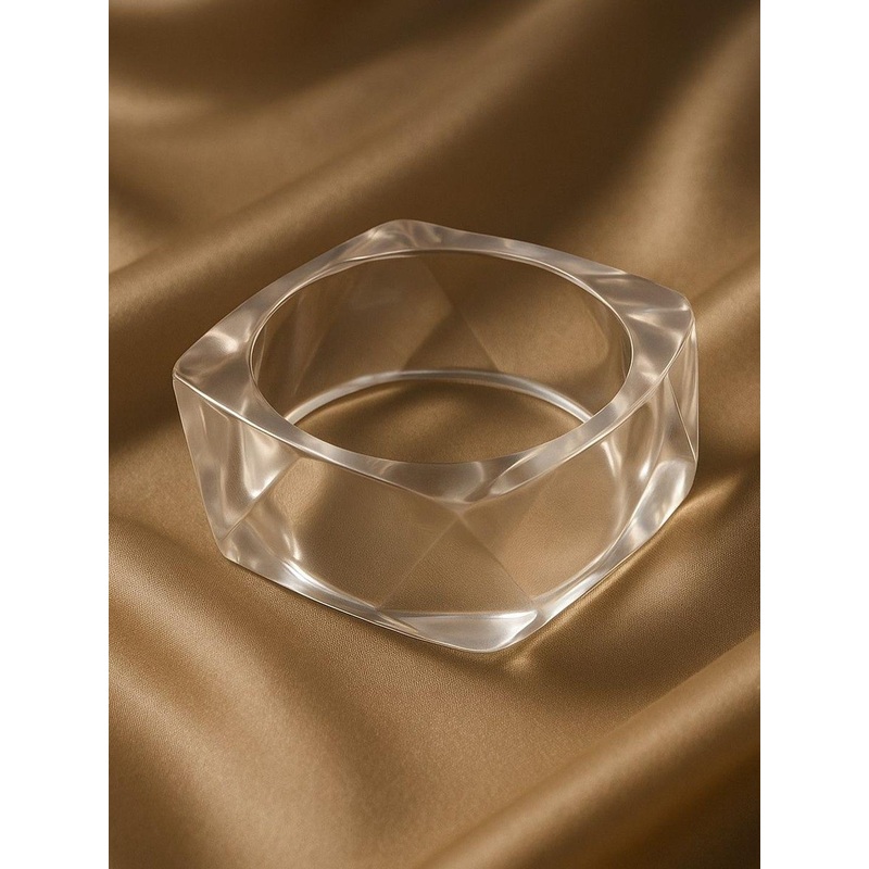 ATIBELLE Geometric-Shaped Glossy Resin Bangle