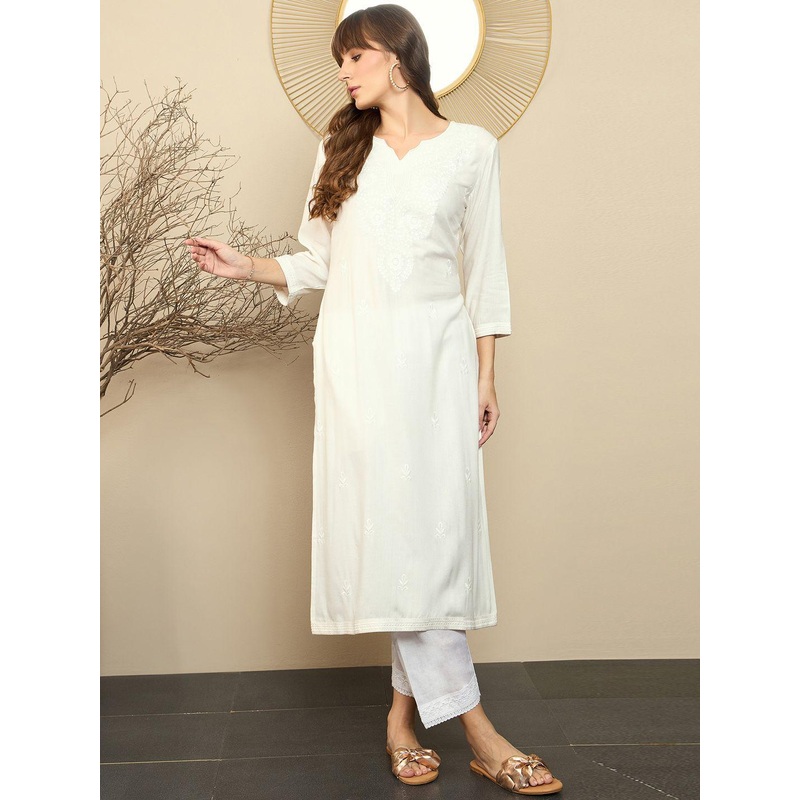 Indo Era Ethnic Motifs  Embroidered Straight Kurtas