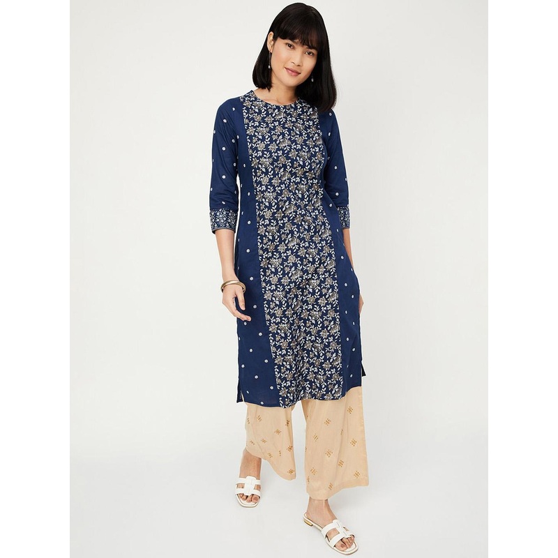 max Floral Printed Cotton Straight Kurta