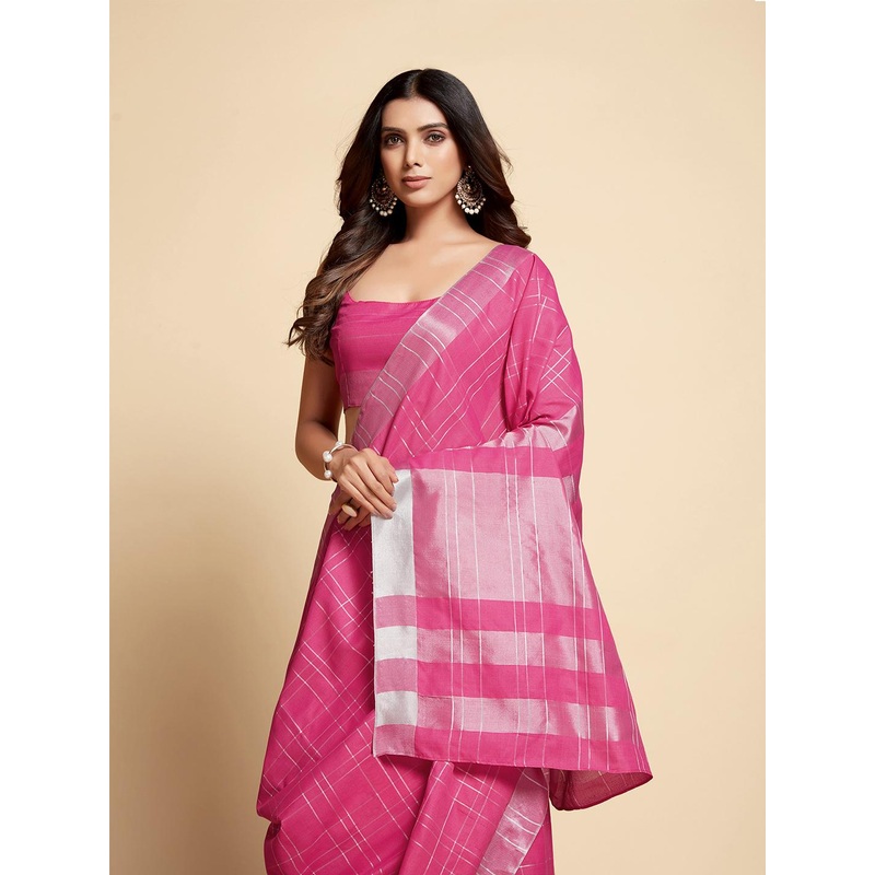 Sangria Checked Zari Saree
