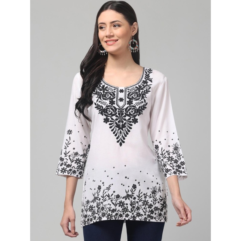 Aura Glam Women Embroidered Thread Work Thread Work Kurti