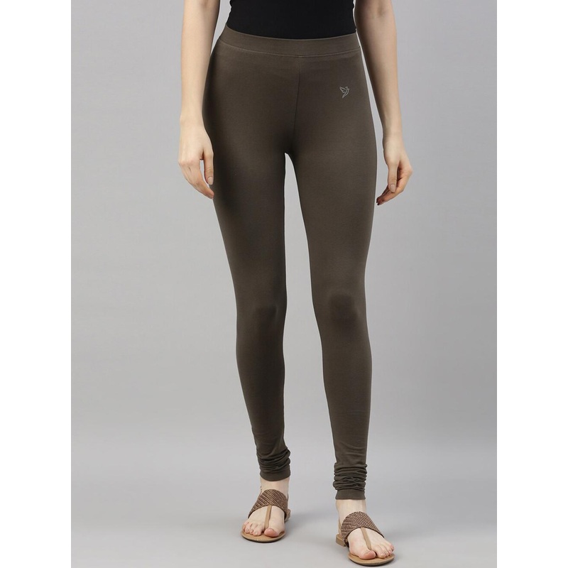TWIN BIRDS Women Brown Solid Churidar-Length Leggings