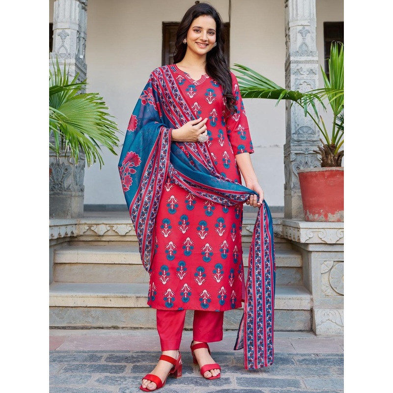 SZN Women Ethnic Motifs Printed Kurta with Trousers & With Dupatta