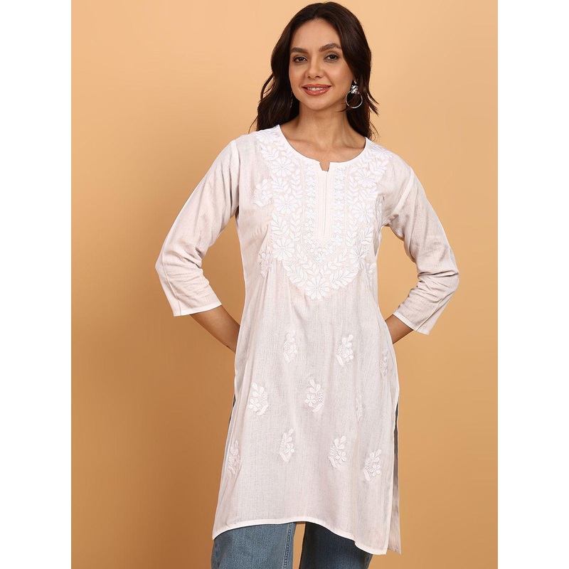 TOP N THREAD Women Ethnic Motifs Embroidered Chikankari Kurti