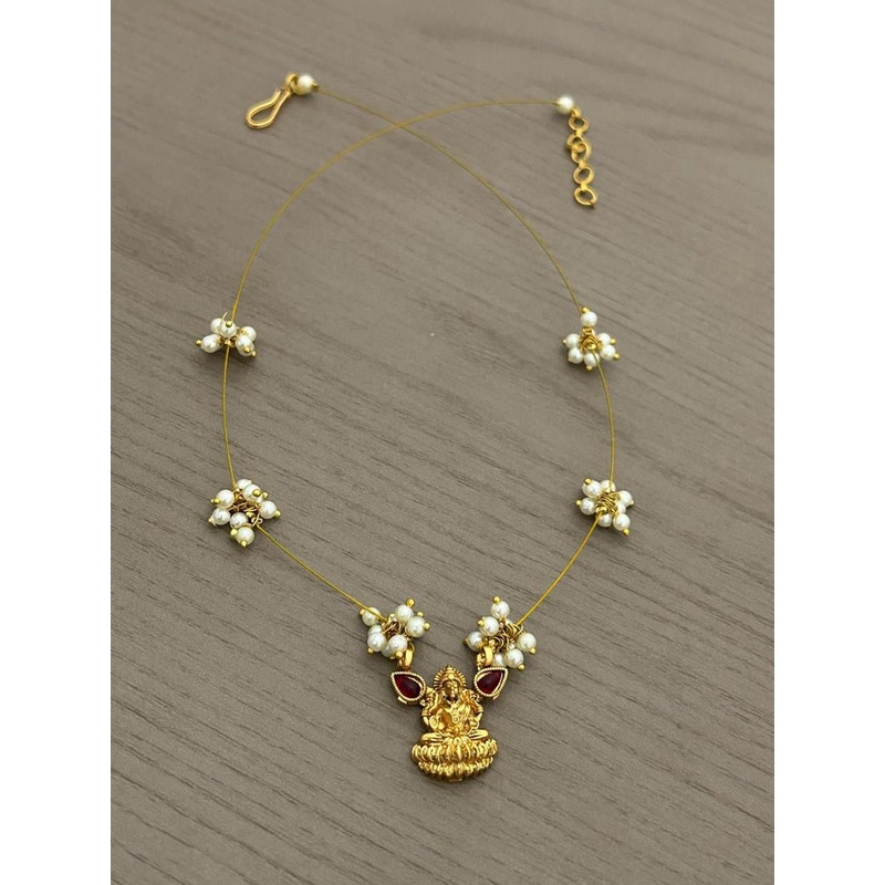 ROFARWORD Gold-Plated Stone-Studded & Beaded Jewellery Set