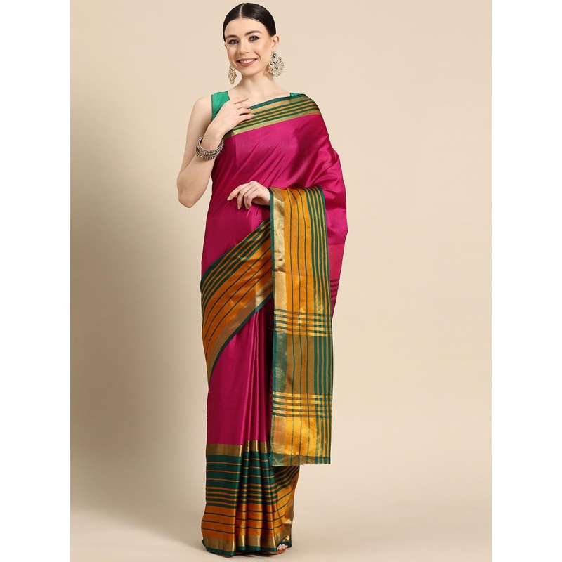 Silk Land Kalamkari Zari Art Silk Arani Saree