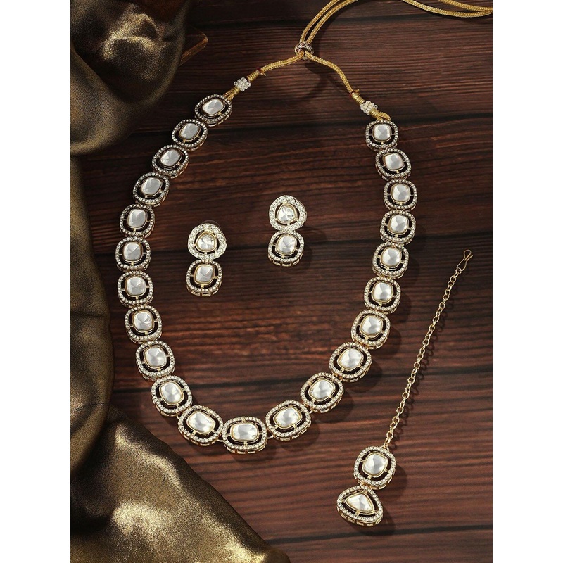 AMI Gold Plated Austrian Diamonds Studded Jewellery Set