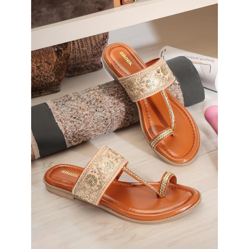 Anouk Ethnic Embellished One Toe Flats