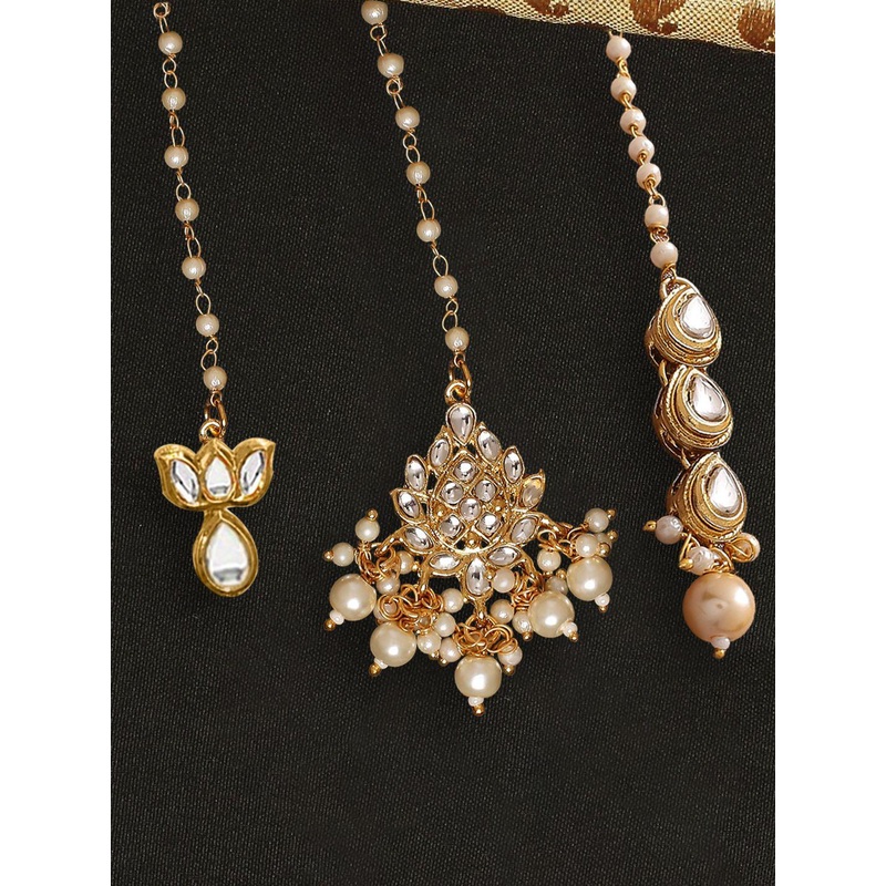 Anouk Set Of 3 Kundan Studded Maang Tikkas